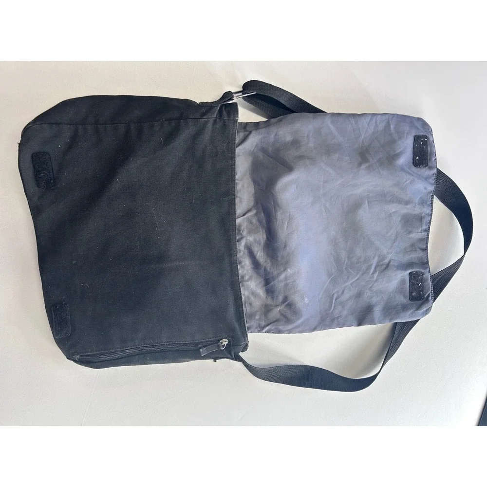 Gap Messenger Bag Unisex Medium Black Canvas Crossbody Flap Pocket